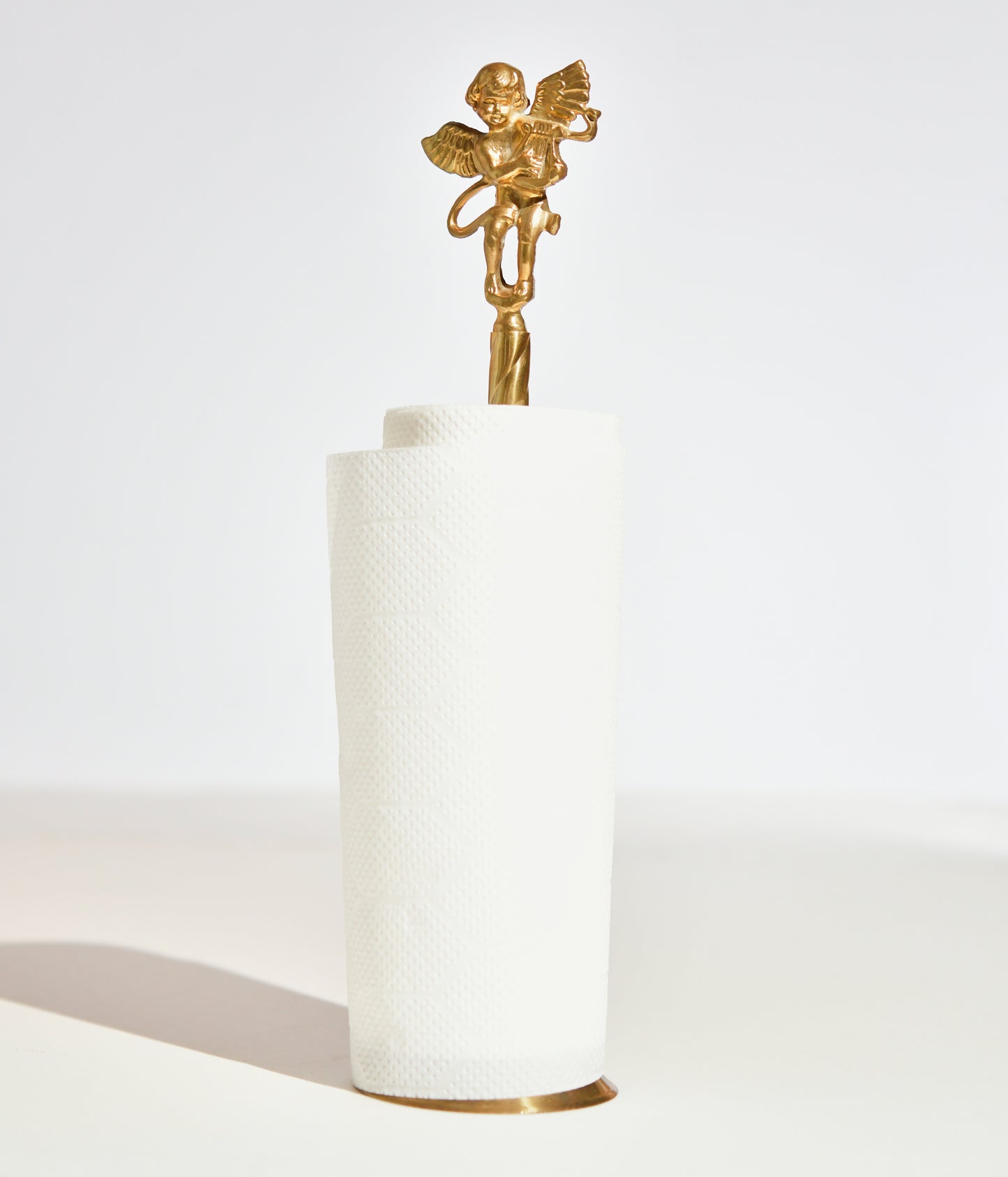 Vintage Brass Angel Kitchen Roll Holder