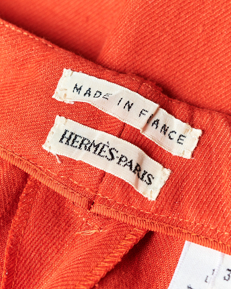 【SIZE:34】HERMES マルジェラ期 オレンジ パンツ