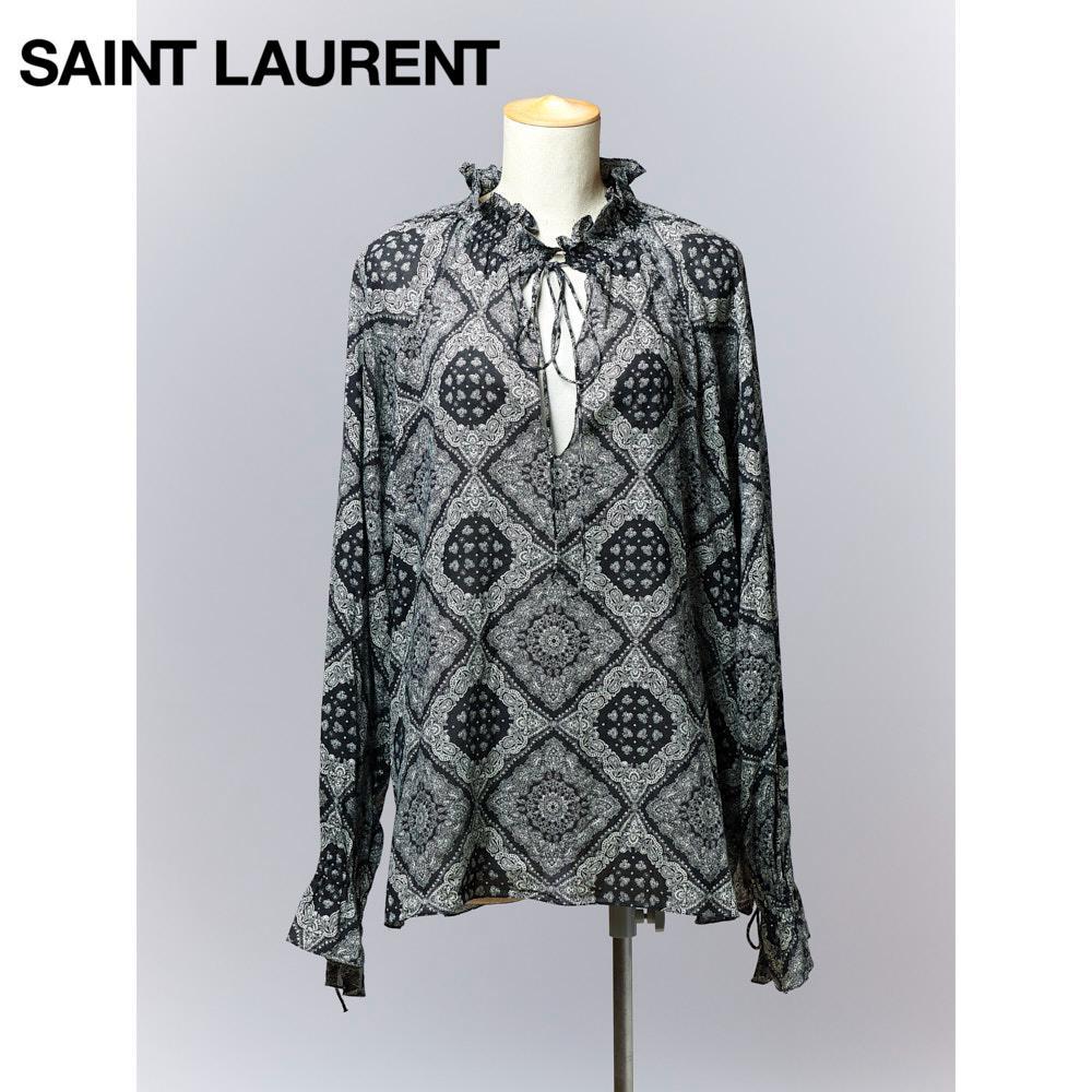 【SIZE:40】2018 SAINT LAURENT コットン100% シアー