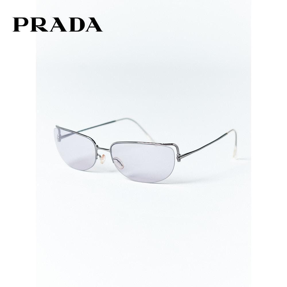 【PRADA/60□17/ケース付】カラーレンズ メタルフレーム 薄パープル