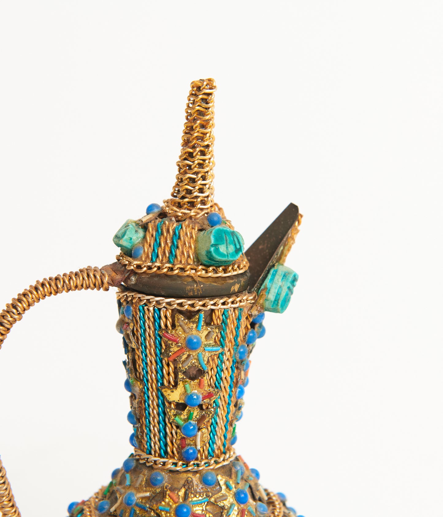 Moroccan turquoise coral object