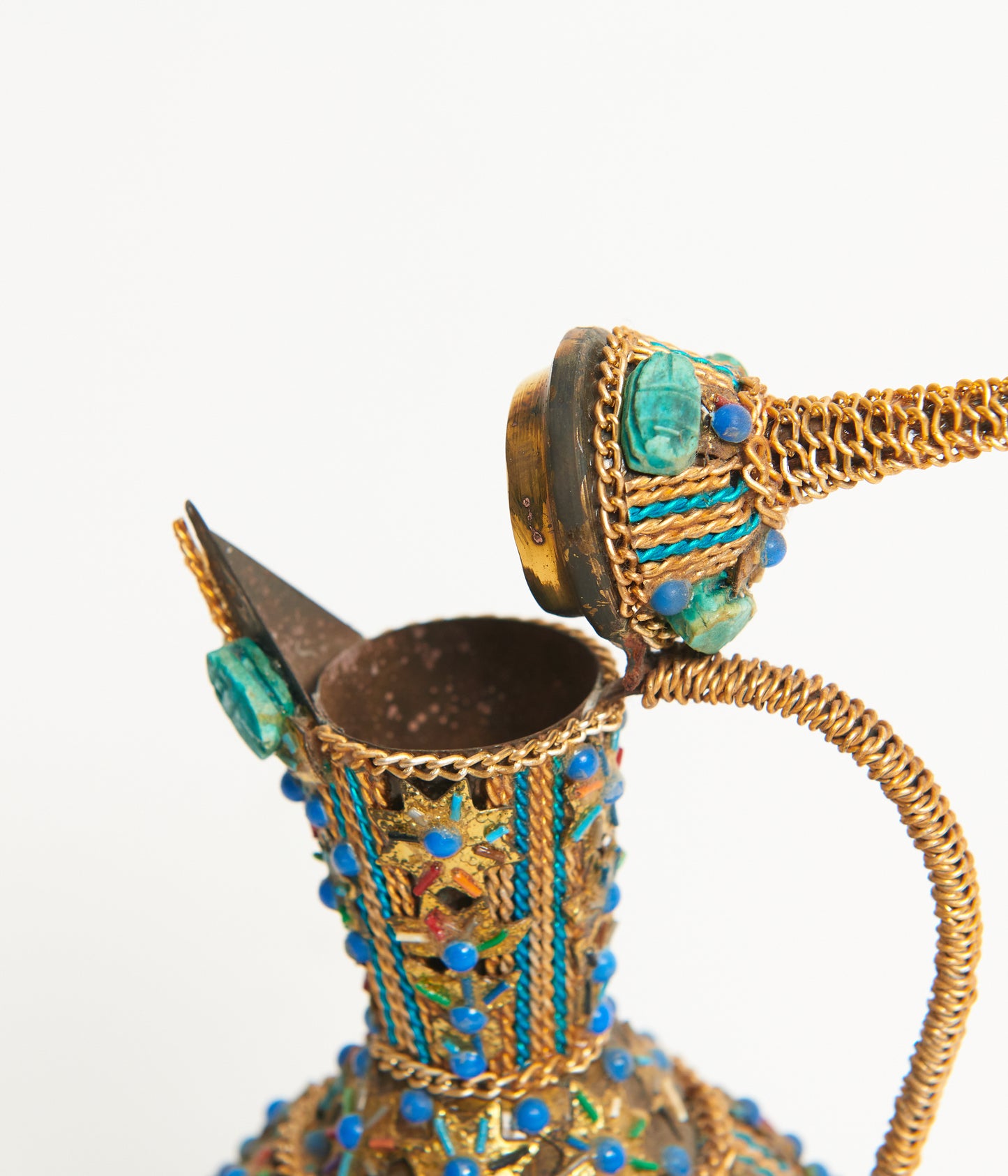 Moroccan turquoise coral object