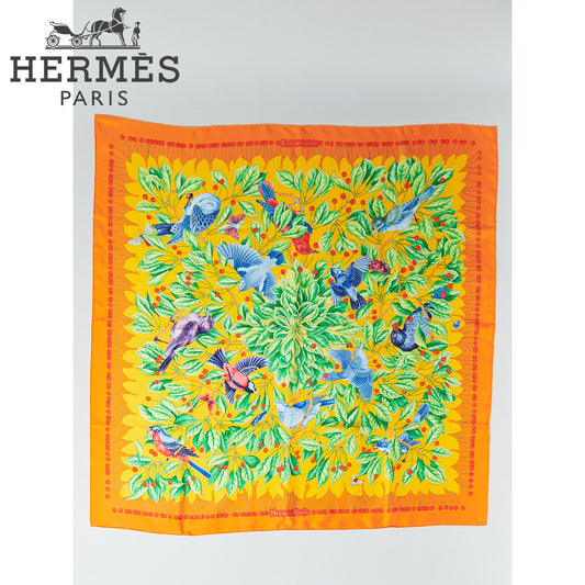 【SIZE:90cm×90cm】Hermes Carre Les Merises 1993 未使用品 シルク
