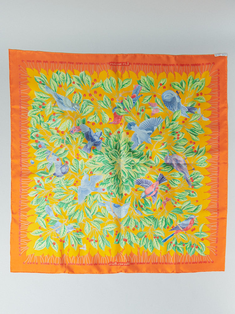 【SIZE:90cm×90cm】Hermes Carre Les Merises 1993 未使用品 シルク