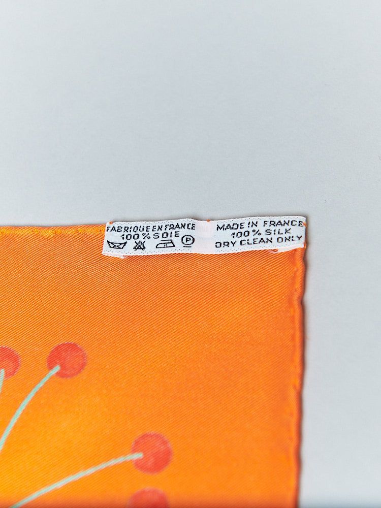 【SIZE:90cm×90cm】Hermes Carre Les Merises 1993 未使用品 シルク