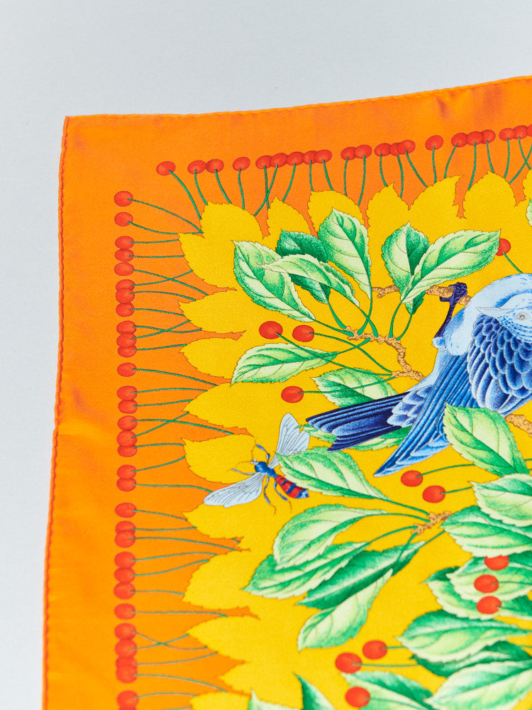 【SIZE:90cm×90cm】Hermes Carre Les Merises 1993 未使用品 シルク