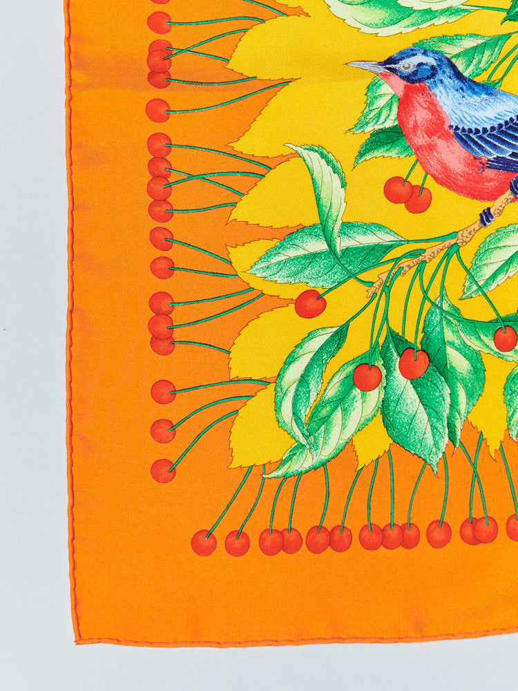 【SIZE:90cm×90cm】Hermes Carre Les Merises 1993 未使用品 シルク