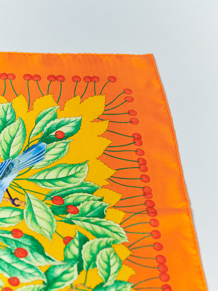 【SIZE:90cm×90cm】Hermes Carre Les Merises 1993 未使用品 シルク