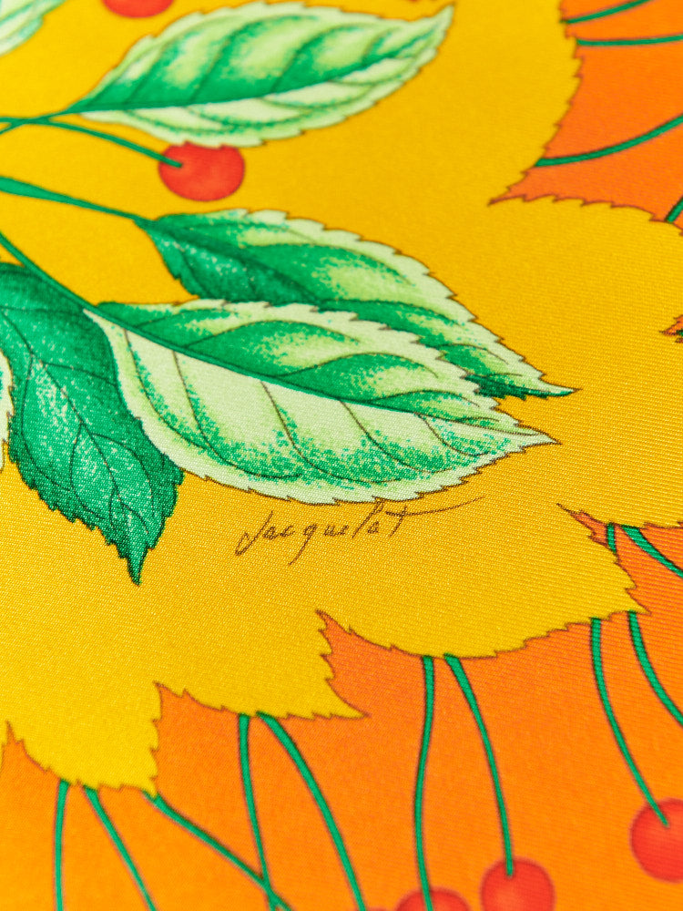 【SIZE:90cm×90cm】Hermes Carre Les Merises 1993 未使用品 シルク