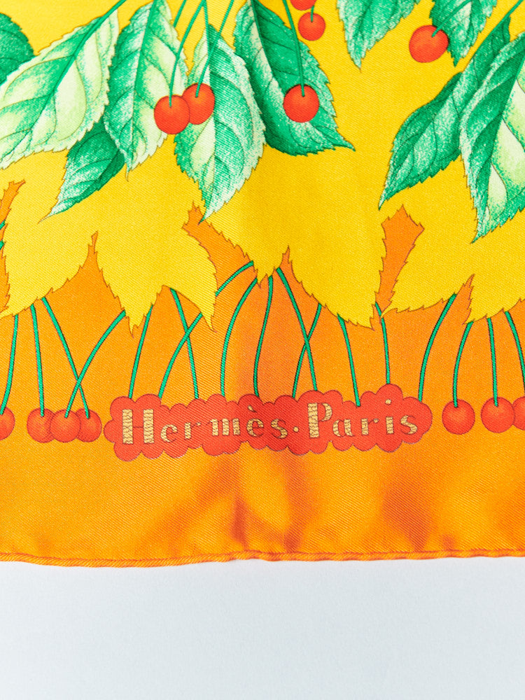 【SIZE:90cm×90cm】Hermes Carre Les Merises 1993 未使用品 シルク