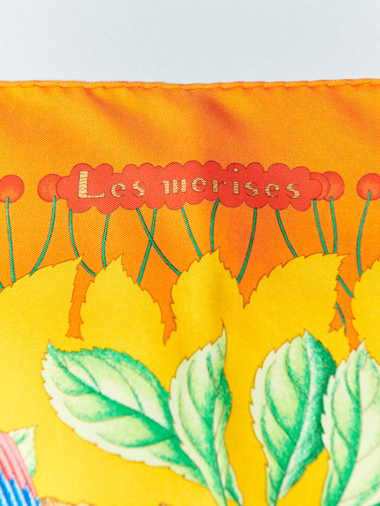 【SIZE:90cm×90cm】Hermes Carre Les Merises 1993 未使用品 シルク