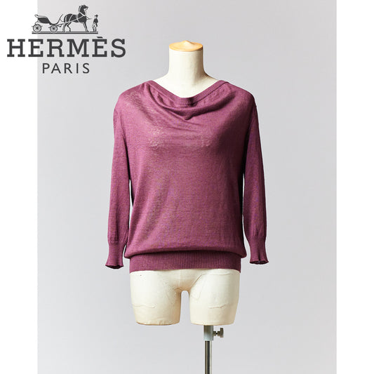 【SIZE:34】HERMES シルクリネン トップス