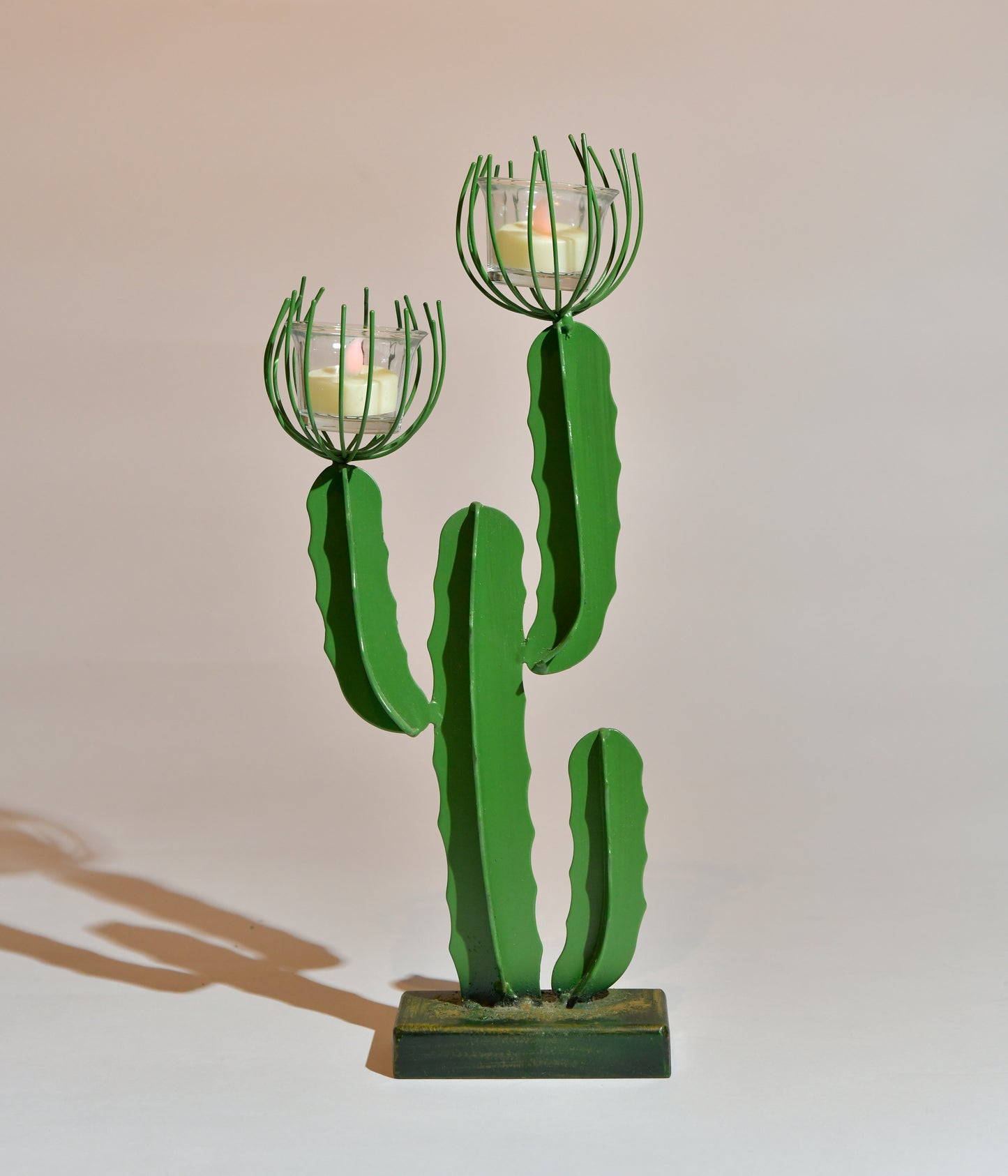 90's Iron Cactus Candleholder