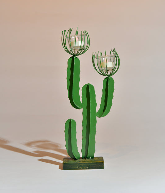 90's Iron Cactus Candleholder