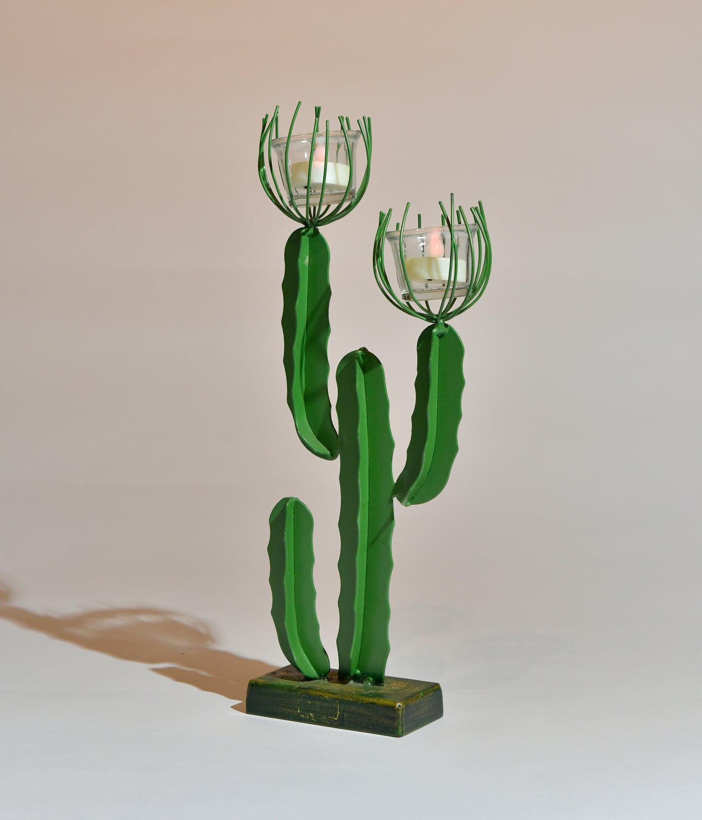 90's Iron Cactus Candleholder