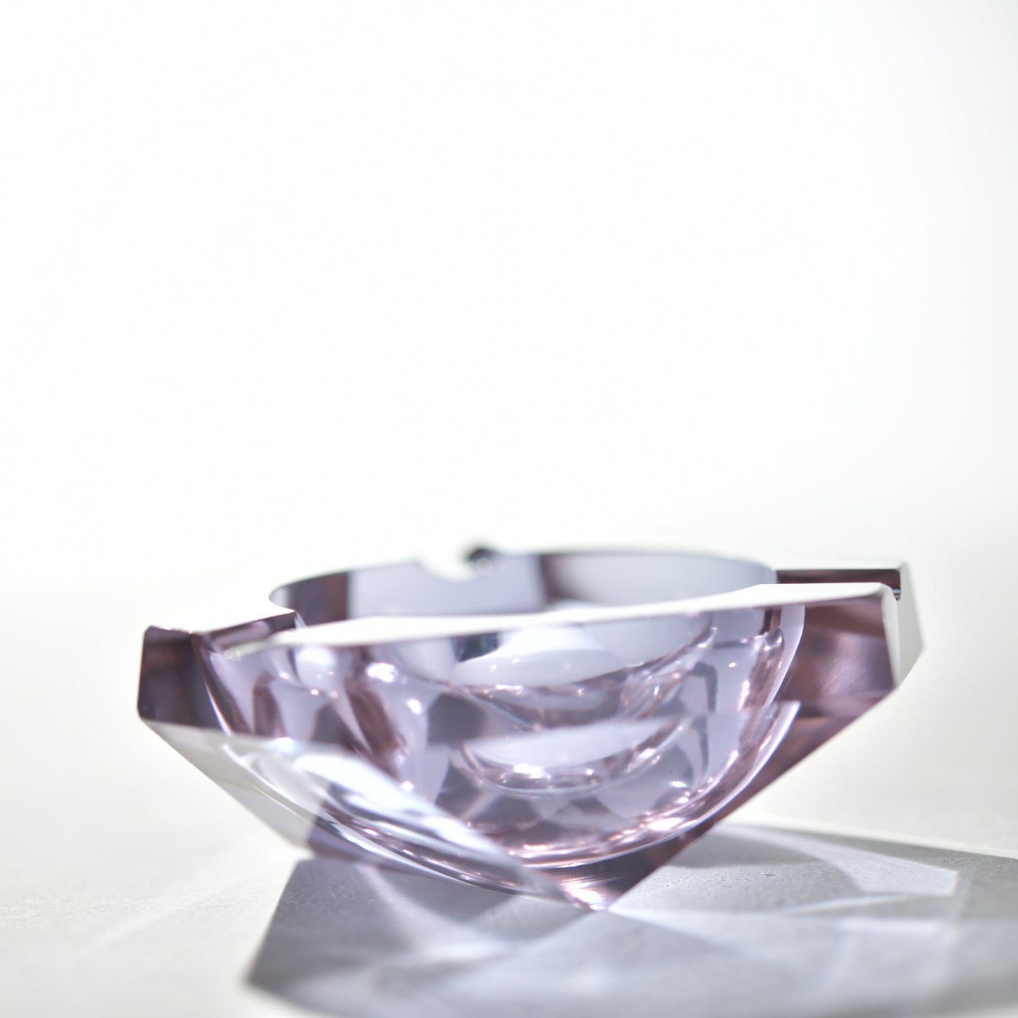 Vintage Czech glass lavender purple ashtray