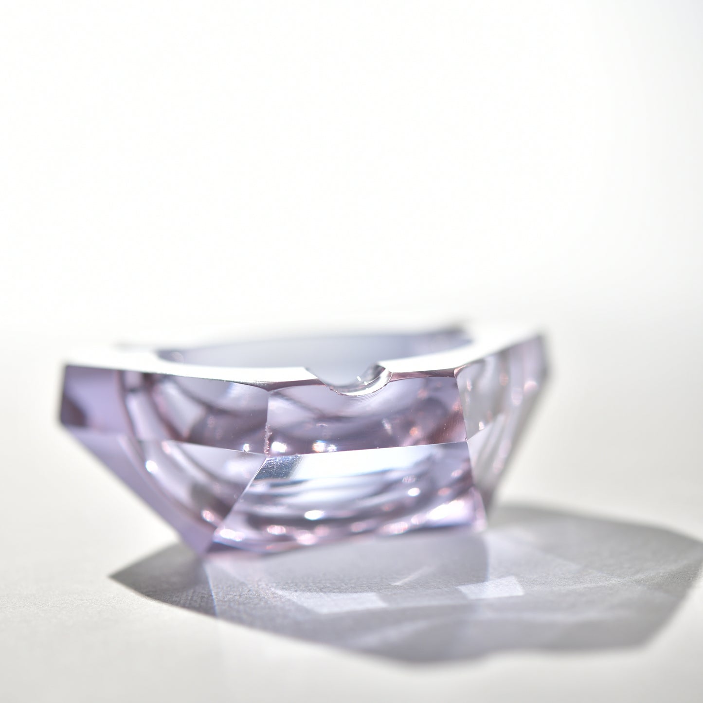 Vintage Czech glass lavender purple ashtray