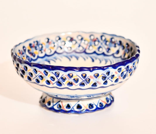 Art Lattice Weave Bowl Hand Painted in Portugal