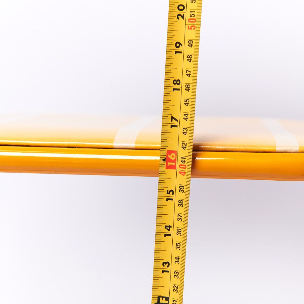 ヴィンテージ折り畳みパイプ椅子】60s 70s イエローオレンジ　ポストモダン