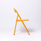 ヴィンテージ折り畳みパイプ椅子】60s 70s イエローオレンジ　ポストモダン