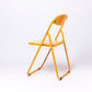ヴィンテージ折り畳みパイプ椅子】60s 70s イエローオレンジ　ポストモダン