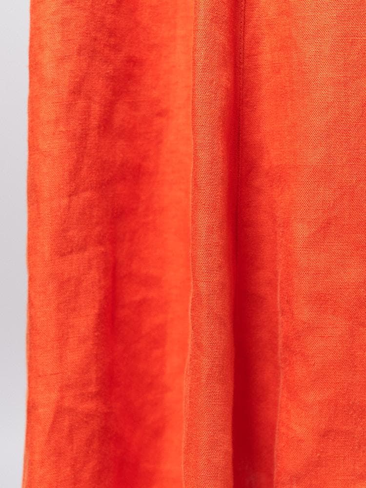 【SIZE:38】HERMES リネン100% エルメス オレンジリネンドレス