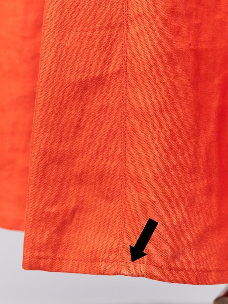 【SIZE:38】HERMES リネン100% エルメス オレンジリネンドレス