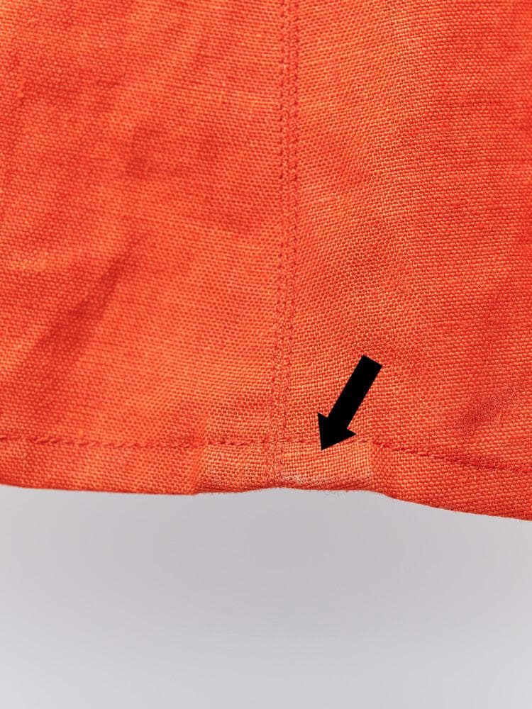 【SIZE:38】HERMES リネン100% エルメス オレンジリネンドレス