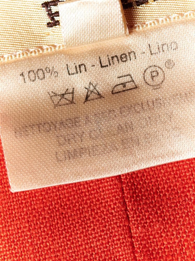 【SIZE:38】HERMES リネン100% エルメス オレンジリネンドレス