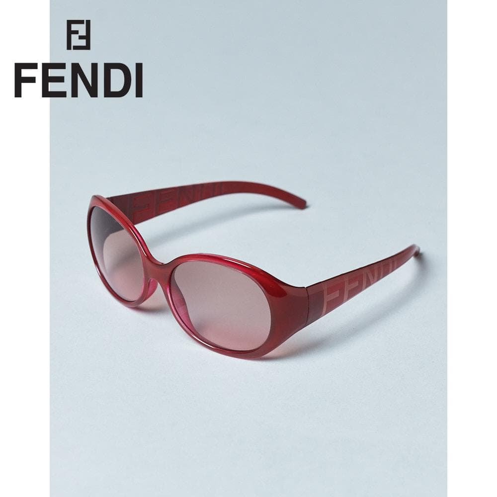 【58-17 130】ケース付 FENDI 度なしサングラス バーガンディー