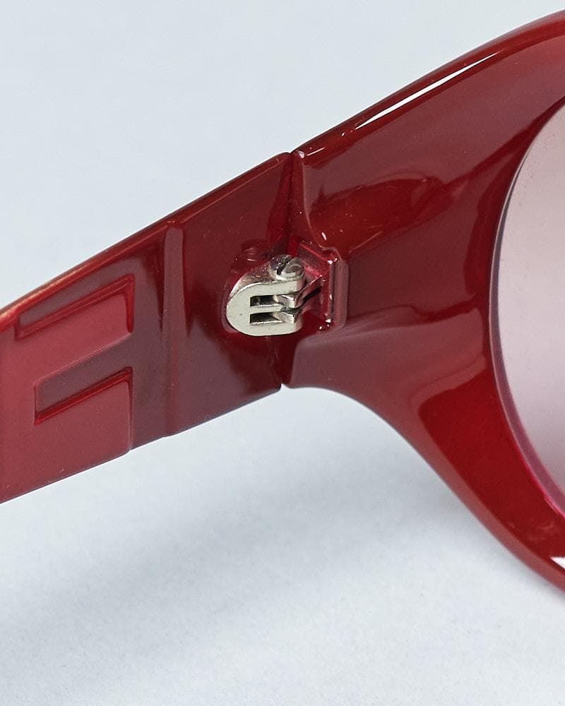 【58-17 130】ケース付 FENDI 度なしサングラス バーガンディー