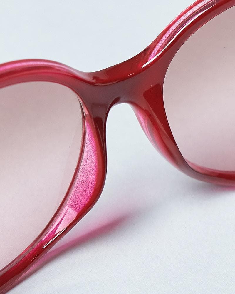 【58-17 130】ケース付 FENDI 度なしサングラス バーガンディー