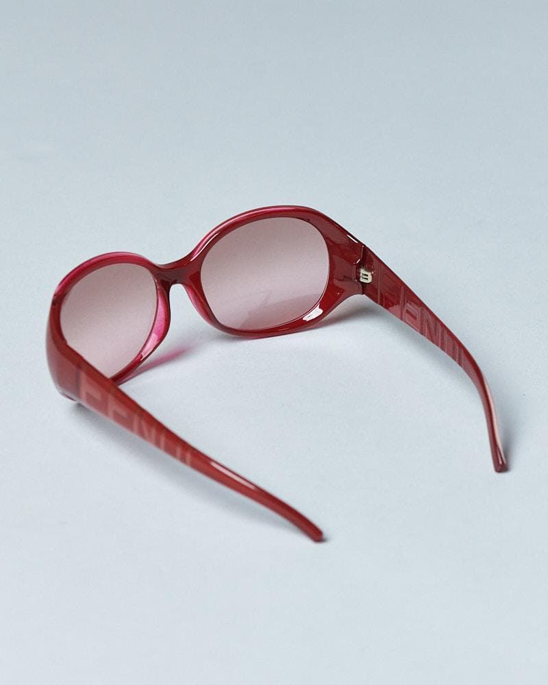 【58-17 130】ケース付 FENDI 度なしサングラス バーガンディー