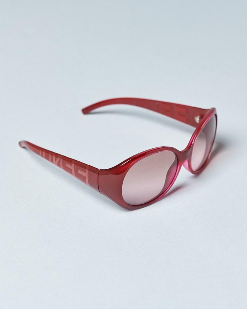 【58-17 130】ケース付 FENDI 度なしサングラス バーガンディー