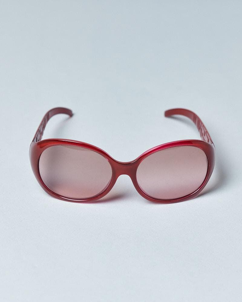 【58-17 130】ケース付 FENDI 度なしサングラス バーガンディー