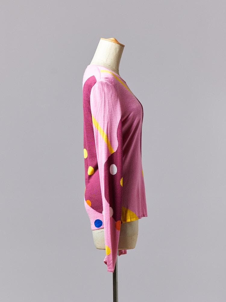 【SIZE:38】CHANEL Multicolor 薄手レーヨンシルクTops