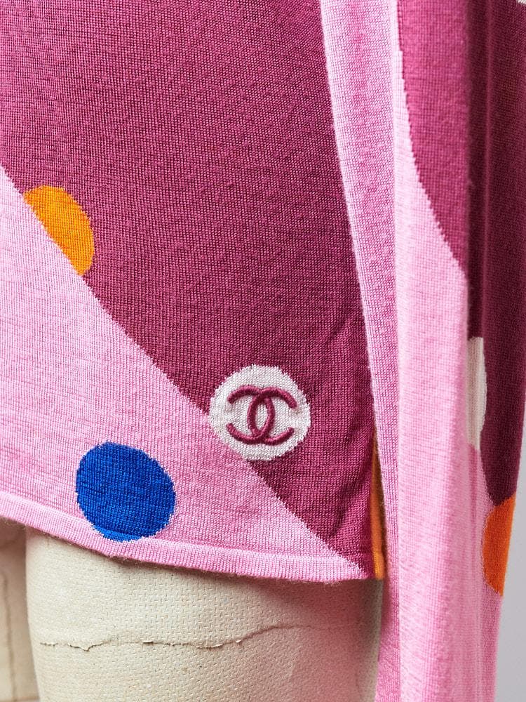 【SIZE:38】CHANEL Multicolor 薄手レーヨンシルクTops