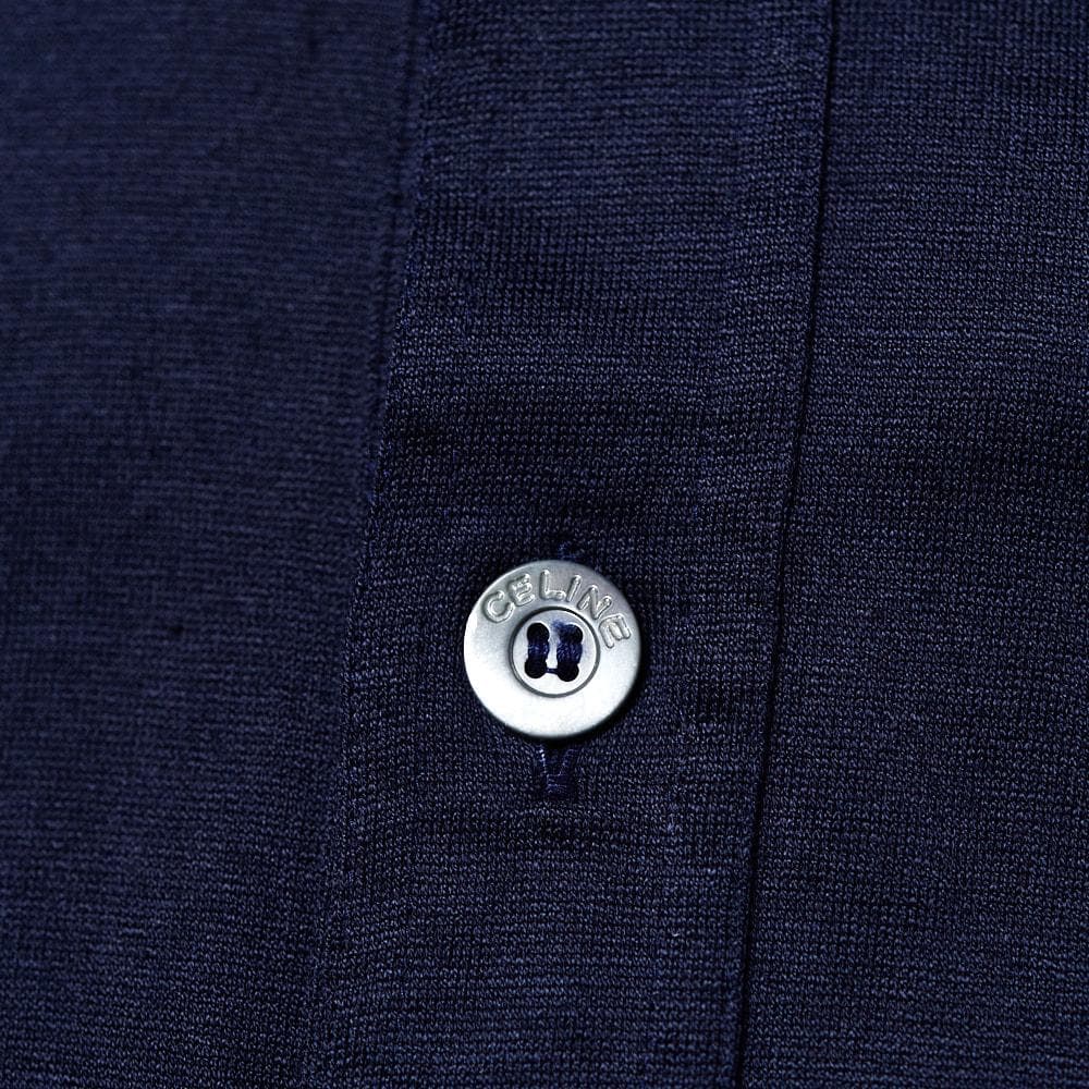 【SIZE:FR36】CELINEヴィンテージセリーヌシャツ ネイビー 刺繍