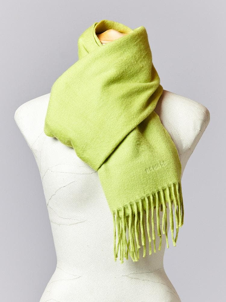 【158cm×40cm】HERMESロゴ刺繍 カシミヤ100%ストール