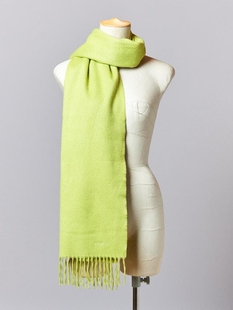 【158cm×40cm】HERMESロゴ刺繍 カシミヤ100%ストール