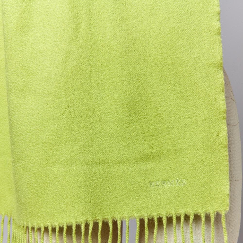 【158cm×40cm】HERMESロゴ刺繍 カシミヤ100%ストール