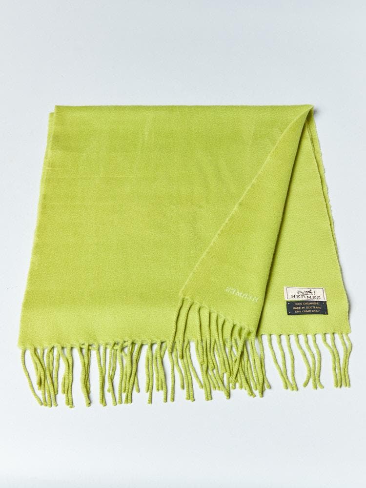 【158cm×40cm】HERMESロゴ刺繍 カシミヤ100%ストール