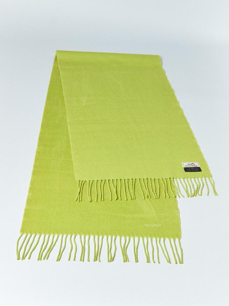 【158cm×40cm】HERMESロゴ刺繍 カシミヤ100%ストール