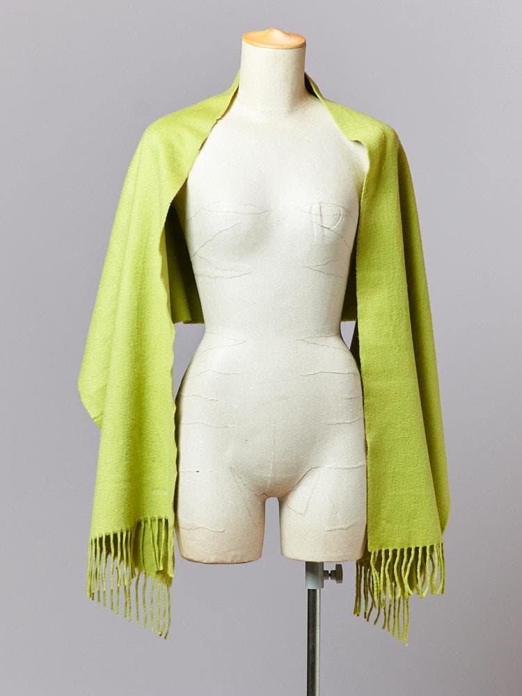 【158cm×40cm】HERMESロゴ刺繍 カシミヤ100%ストール