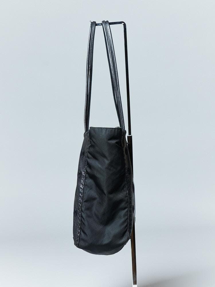 【30.5cm×23.5cm×マチ有】PRADA レザーナイロンショルダーバッグ