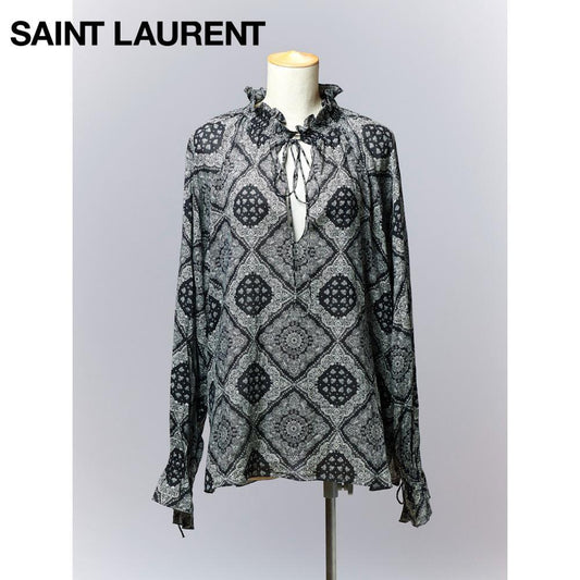 【SIZE:40】2018 SAINT LAURENT コットン100% シアー