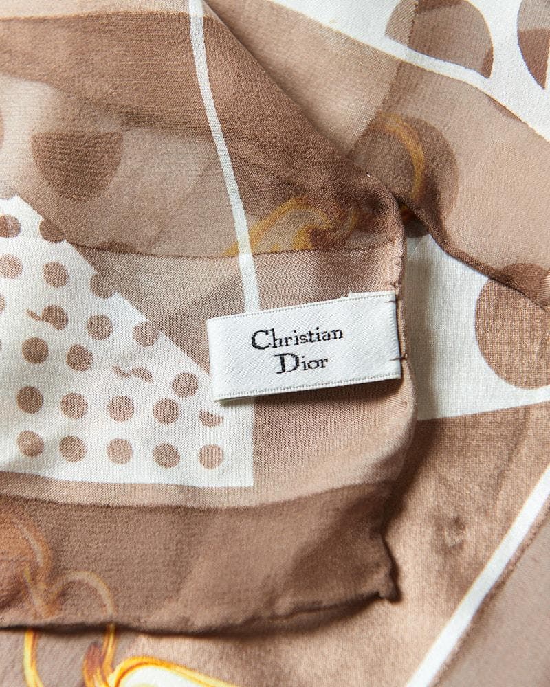 【56cm×56cm】Christian Dior タグ付 シルクスカーフ