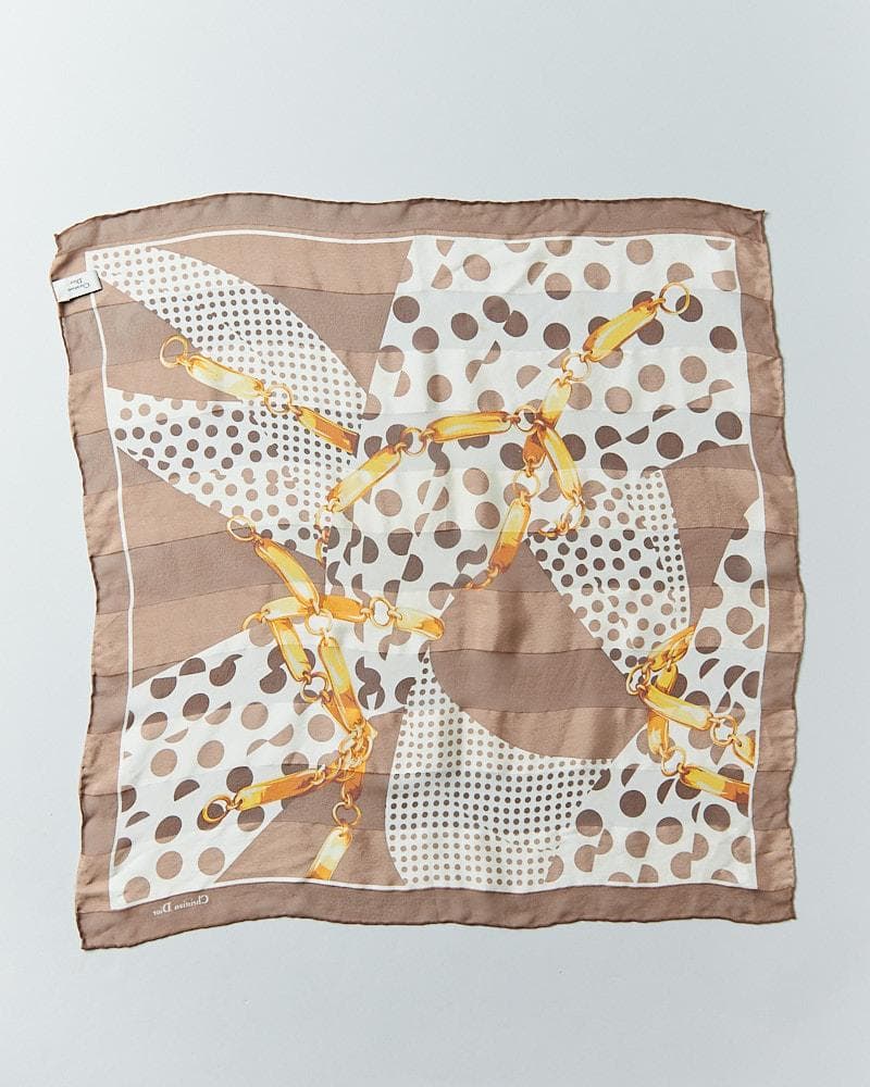 【56cm×56cm】Christian Dior タグ付 シルクスカーフ