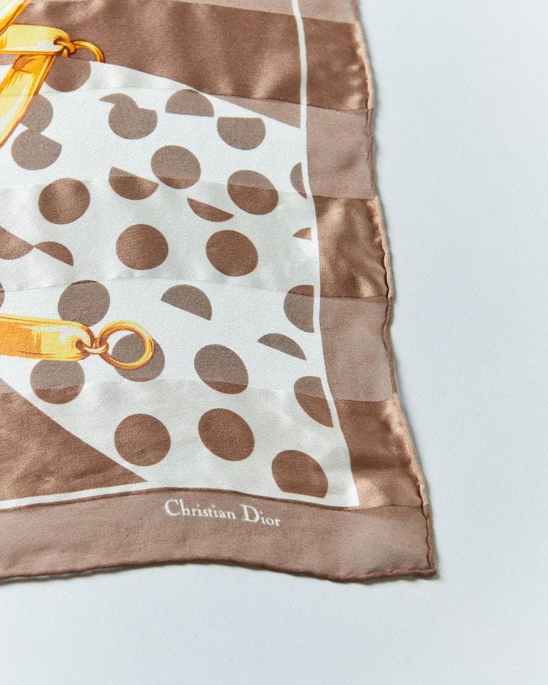 【56cm×56cm】Christian Dior タグ付 シルクスカーフ