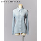 【SIZE : L】 ISSEY MIYAKE 長袖プリーツボタンダウンシャツ